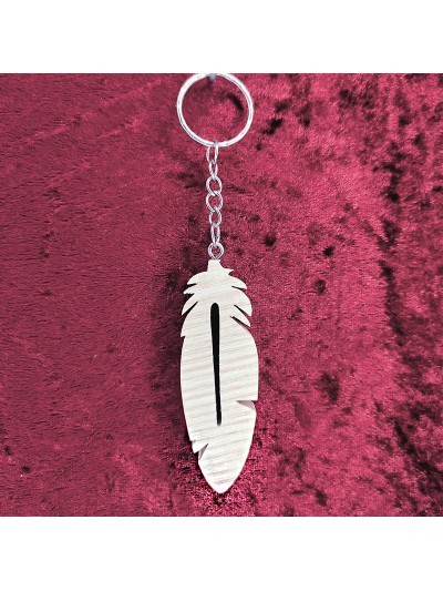 Porte Clés bois d'une plume