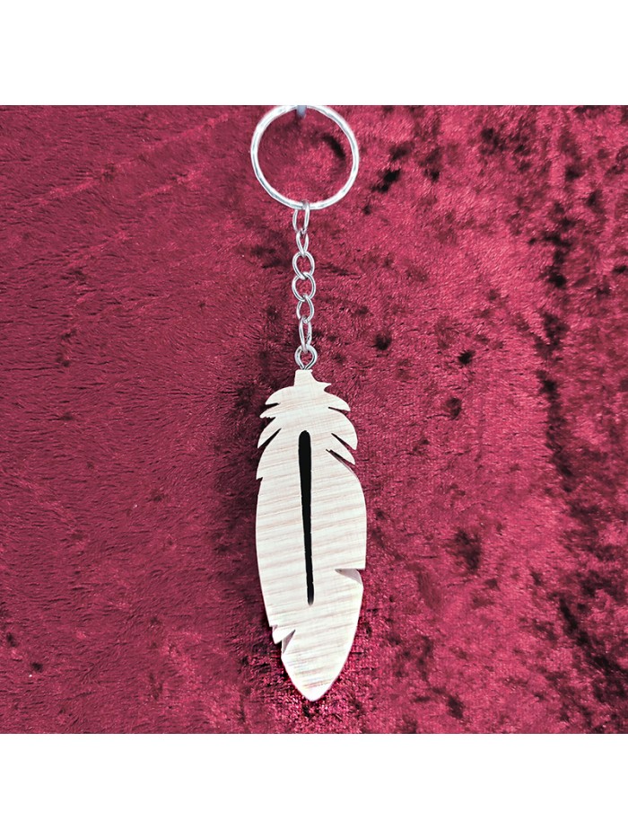 Porte Clés bois d'une plume