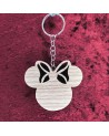 Porte-Clés bois de la tète d'une fille souris célèbre
