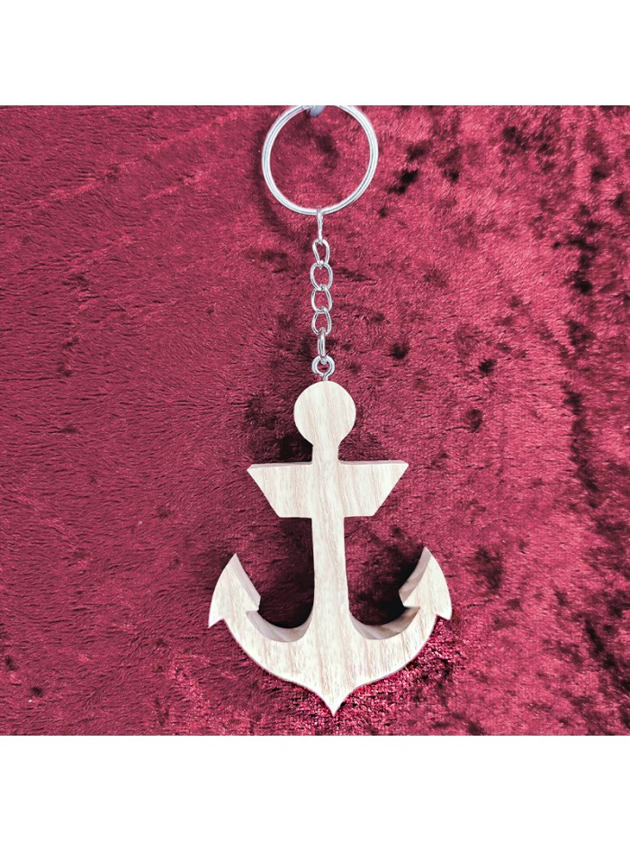Porte Clés bois d'une ancre de marine