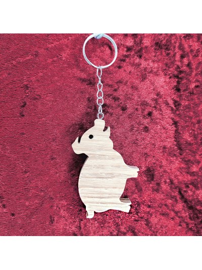Porte Clés bois d'un cochon