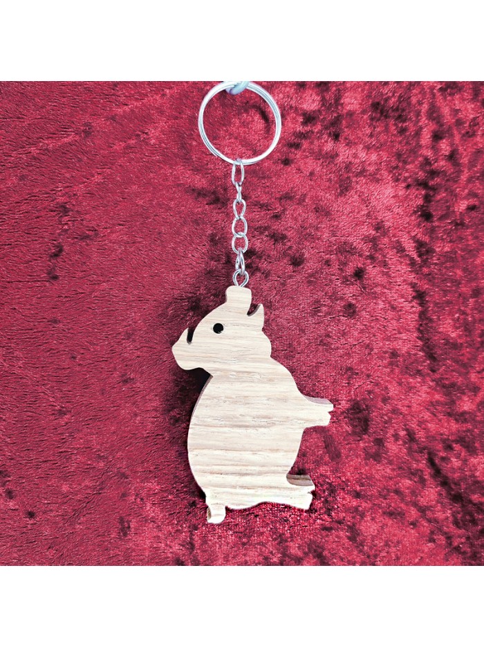 Porte Clés bois d'un cochon