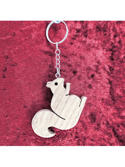 Porte Clés bois d'un écureuil