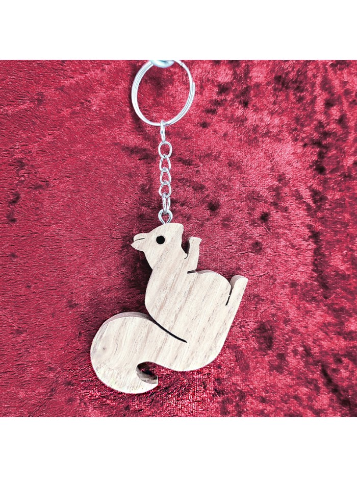 Porte Clés bois d'un écureuil