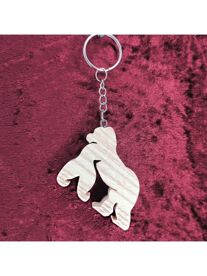 Porte clés bois d'un gorille