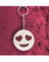 Porte Clés Bois D'un Smiley avec de la résine