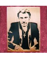 Tableau bois de Johnny Hallyday