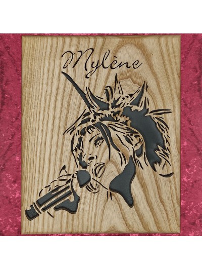 Tableau bois de Mylène Farmer
