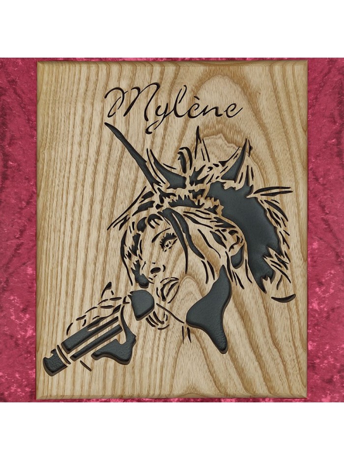 Tableau bois de Mylène Farmer
