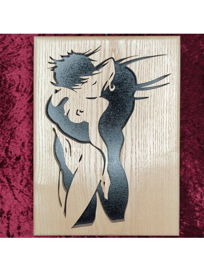 Tableau bois d'un Ange & démon
