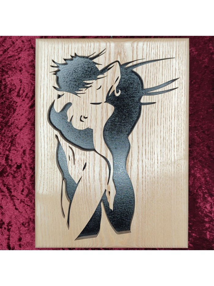 Tableau bois d'un Ange & démon