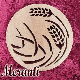 Magnifique dessous de plat orné d’épis de blés en bois noble