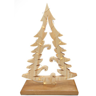 Superbe sapin de noël avec une forme originale en frêne et chêne