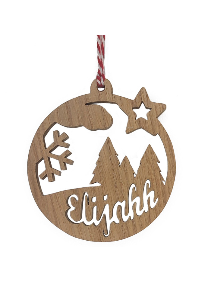 Boule de noël à personnaliser en bois