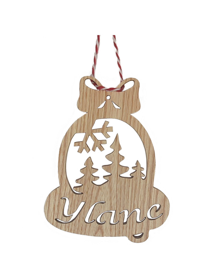 Cloche de noël à personnaliser en bois