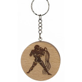 Porte clés signe astrologique Verseau en Hêtre