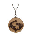 Porte Clés Signe Astrologique Poisson en Hêtre