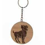 Porte Clés Signe Astrologique Bélier En Hêtre