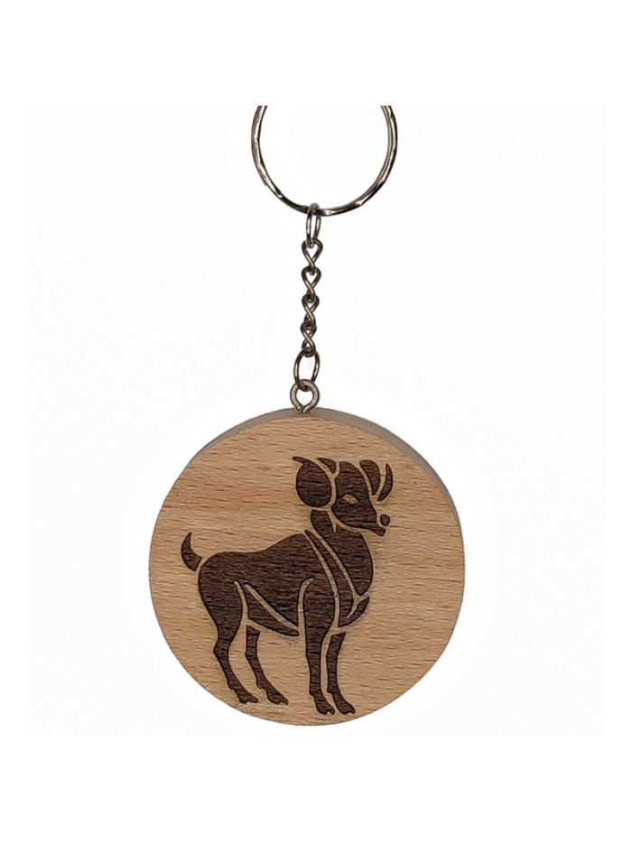 Porte Clés Signe Astrologique Bélier En Hêtre