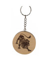 Porte clés signe astrologique Lion en Hêtre