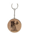 Porte clés signe astrologique Vierge en Hêtre