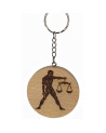 Porte clés signe astrologique Balance en Hêtre