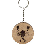 Porte clés signe astrologique Scorpion en Hêtre