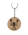 Porte clés signe astrologique Scorpion en Hêtre