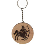 Porte clés signe astrologique Sagittaire en Hêtre