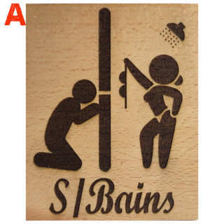 Plaque humoristique pour porte de salle de bain