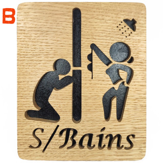 Plaque humoristique pour porte de salle de bain