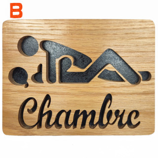 je vous propose une plaque de porte humoristique "chambre des parents"