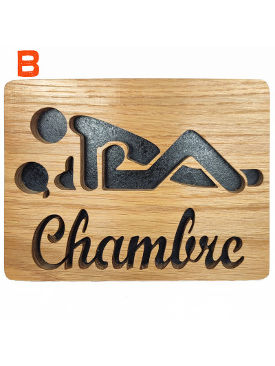 Plaque de porte chambre humoristique en bois