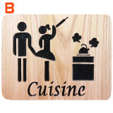 Plaque de porte cuisine humoristique en bois