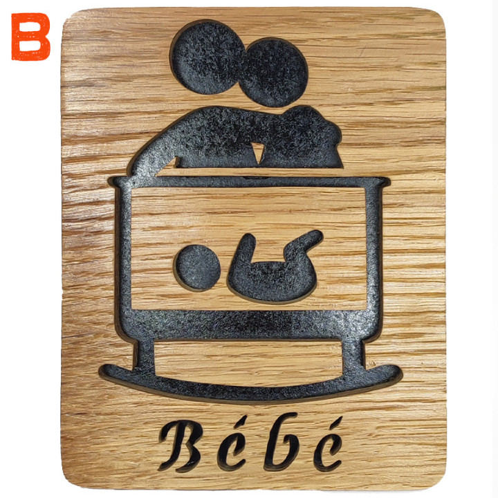 je vous propose une plaque de porte pour la chambre de bébé