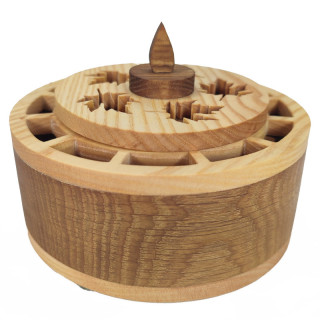 Superbe boîte de pot pourrie feuille d'érable en frêne et chêne