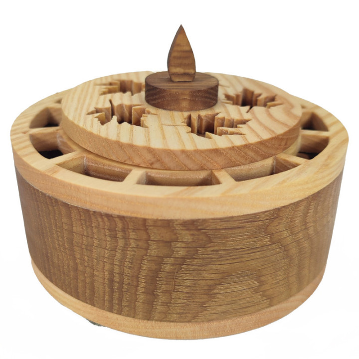 Superbe boîte de pot pourrie feuille d'érable en frêne et chêne