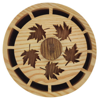 Superbe boîte de pot pourrie feuille d'érable en frêne et chêne