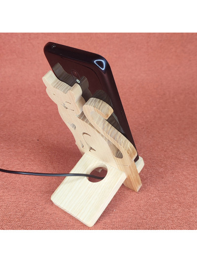 Station D'accueil en bois Pour Smartphone avec un chat