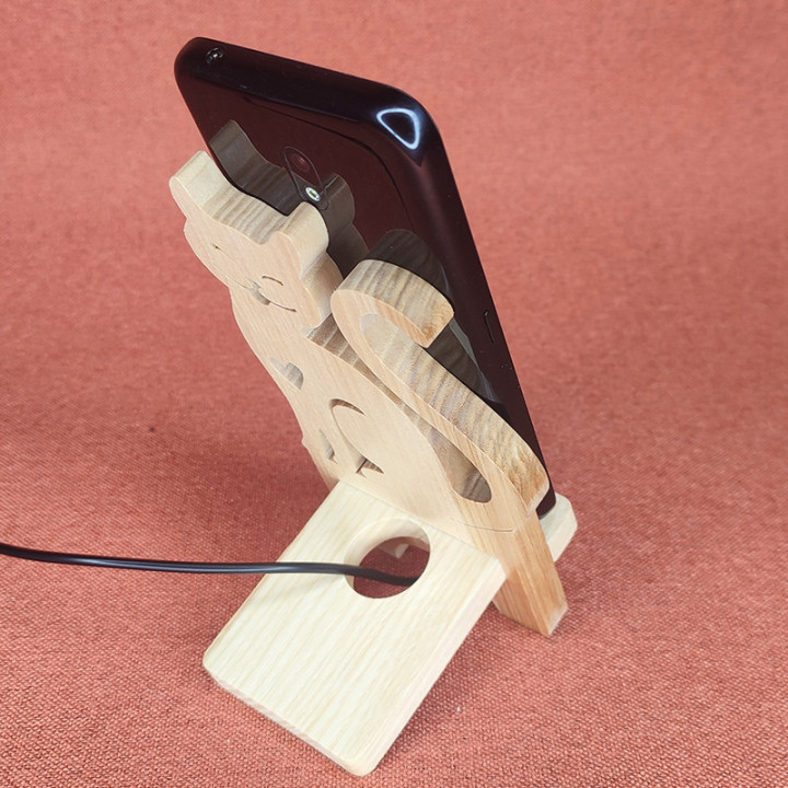 Station D'accueil Pour Smartphone avec un magnifique chat découpée