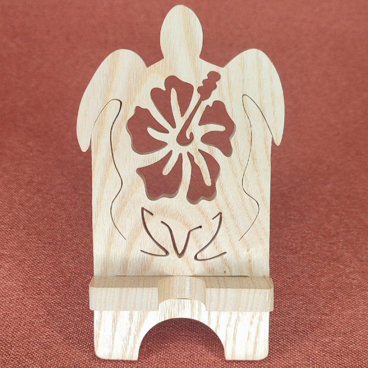 Station D'accueil Pour Smartphone avec une tortue et fleur d'hibiscus