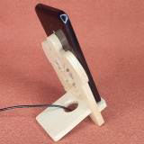 Station D'accueil en bois Pour Smartphone avec tortue et une fleur d'hibiscus