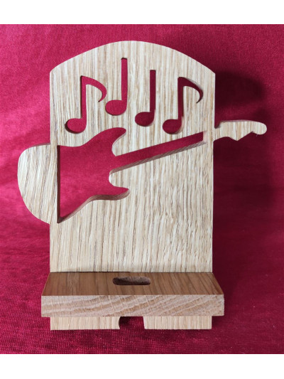 Station D'accueil en bois Pour Smartphone avec une guitare