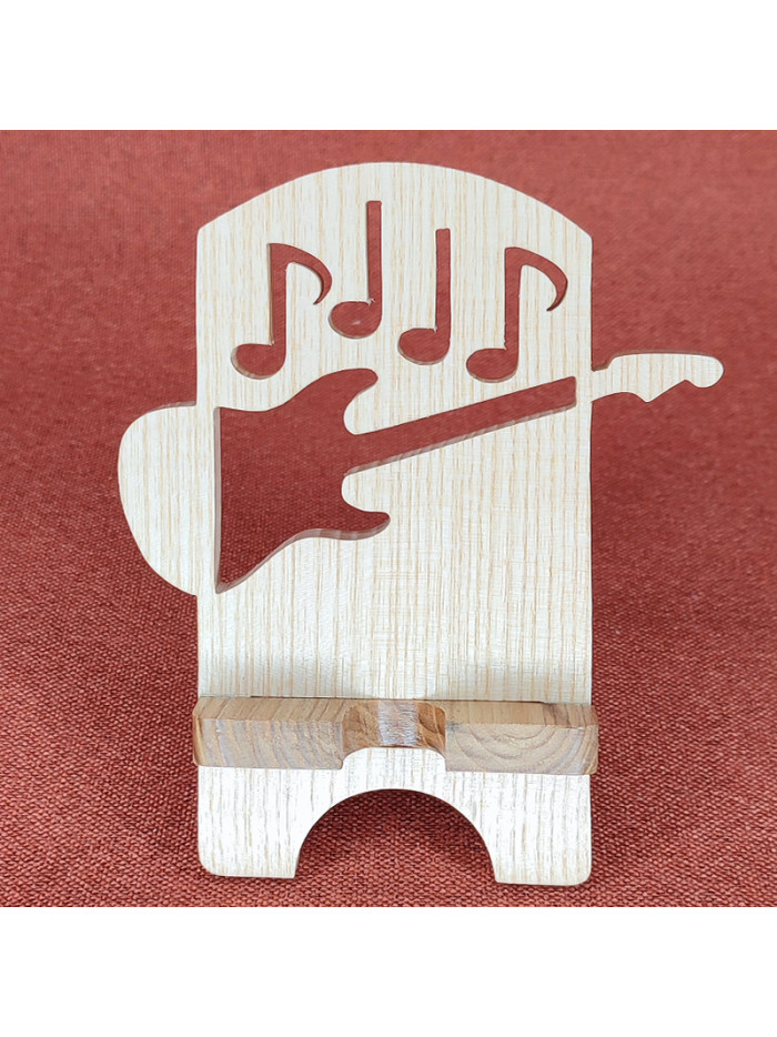Station D'accueil en bois Pour Smartphone avec une guitare