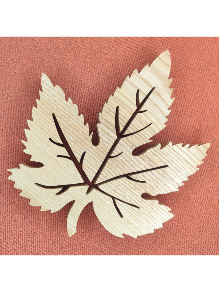 Dessous De Plat en bois en forme de feuille d’érable