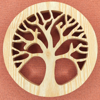 Dessous de plat rond en bois noble ou vous retrouver l’arbre de vie