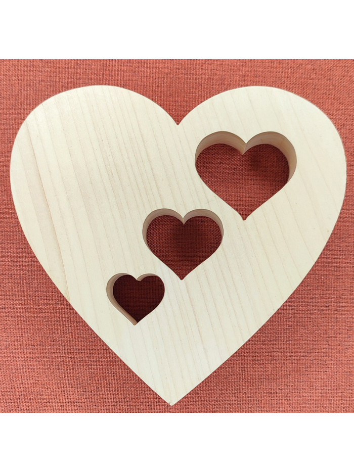 Dessous De Plat en bois En Forme De Coeur