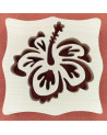 Dessous de plat en bois avec un Hibiscus