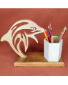 Pot à Crayons en bois d'un dauphin