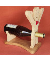 Voici un superbe porte bouteille bonhomme humoristique en bois noble